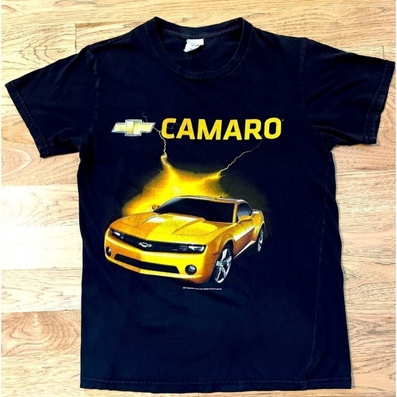 RARE Vintage CAMARO GM Black with Gold Lightening Motorhead T-Shirt - Picture 1 of 5